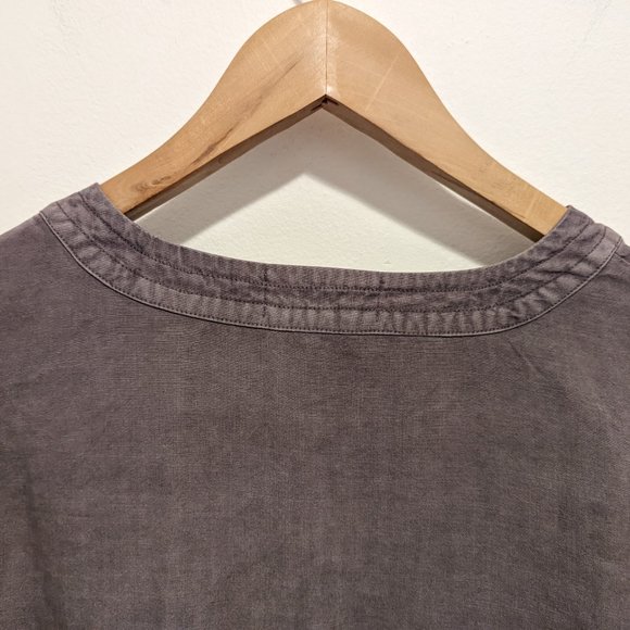 Anthropologie Cloth & Stone Grey Lattice Detail Bell Sleeve Top - Picture 11 of 13